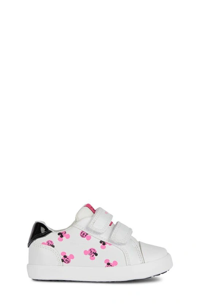 Shop Geox X Disney Kids' Kilwi Sneaker In White/ Fuchsia