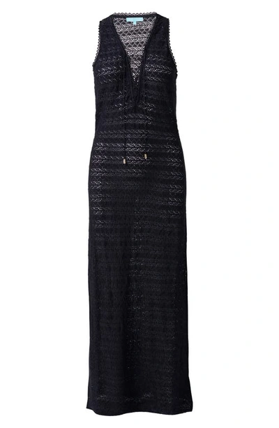 Melissa Odabash Maddie Crochet Knit Maxi Dress In Black