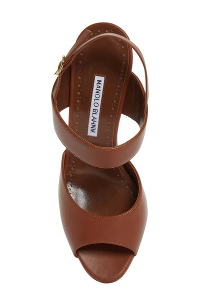 Shop Manolo Blahnik Khiko Slingback Sandal In Brown