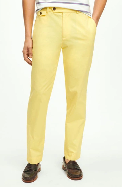 Shop Brooks Brothers Stretch Supima® Cotton Poplin Chinos In Pantone Popcorn