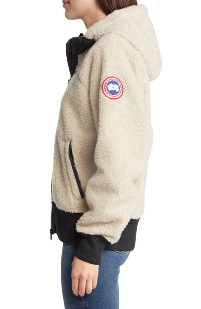 Shop Canada Goose Simcoe Fleece Zip-up Hooded Jacket In Light Tan-tan Clair