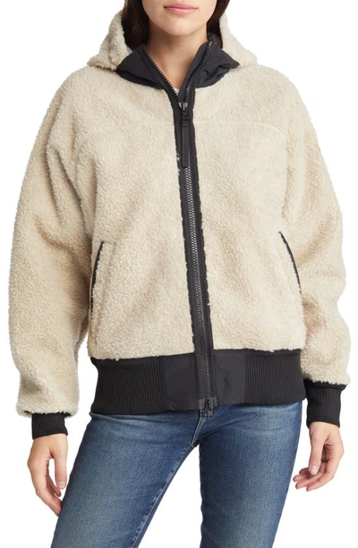 Canada Goose Simcoe Fleece Zip-up Hooded Jacket In Light Tan-tan Clair