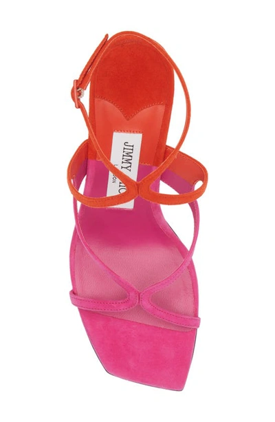 Shop Jimmy Choo Azie Colorblock Sandal In Fuchsia/ Paprika