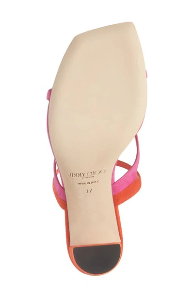 Shop Jimmy Choo Azie Colorblock Sandal In Fuchsia/ Paprika