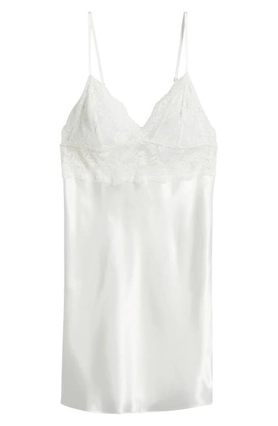 Shop In Bloom By Jonquil Love Me Now Lace Trim Satin Chemise In Ivory