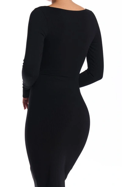 Shop Naked Wardrobe Long Sleeve Maxi Dress In Black