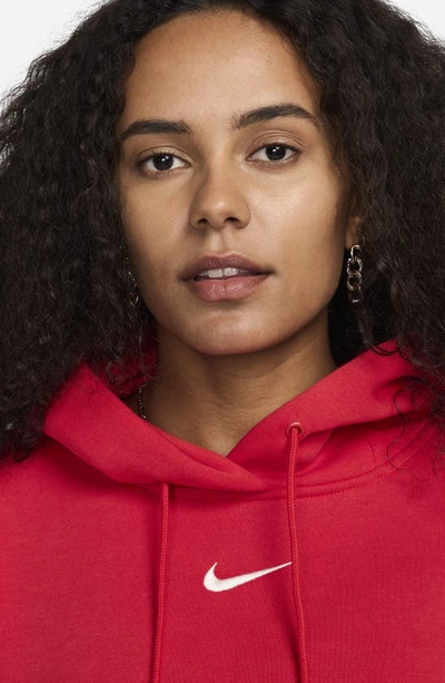 Nike Women's  Sportswear Phoenix Fleece Oversized Pullover Hoodie In University Red/sail