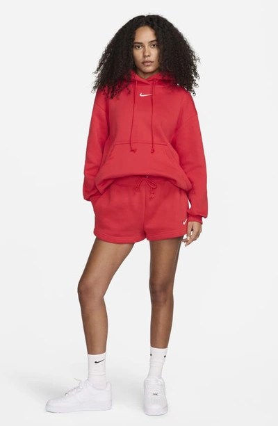 Shop Nike Sportswear Phoenix Oversize Fleece Hoodie In University Red/sail