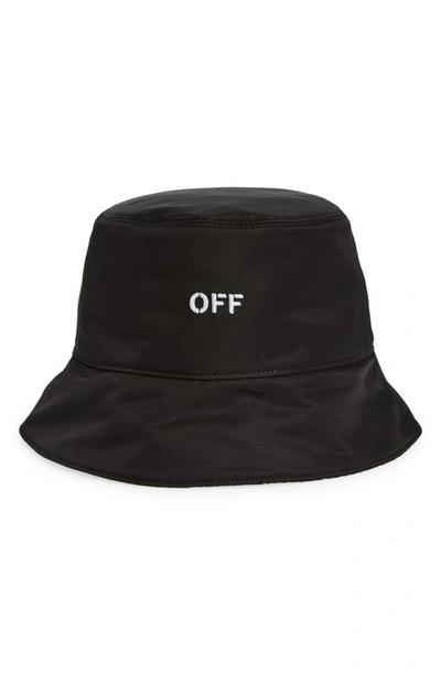 Shop Off-white Bookish Logo Bucket Hat In Black White