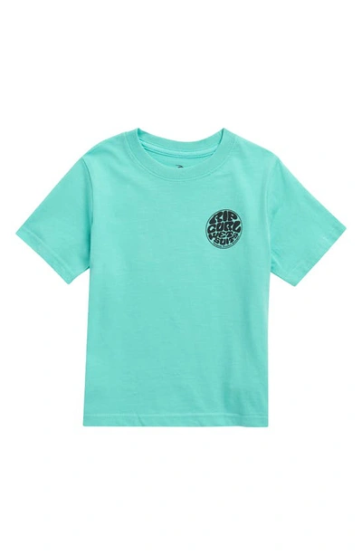Shop Rip Curl Kids' Wetsuit Icon Graphic T-shirt In Aqua