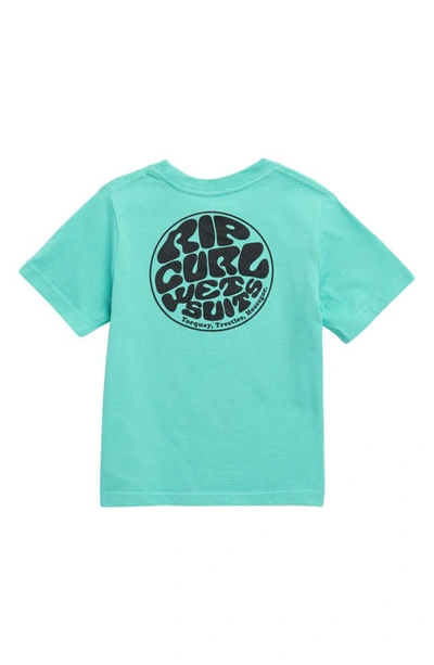 Shop Rip Curl Kids' Wetsuit Icon Graphic T-shirt In Aqua