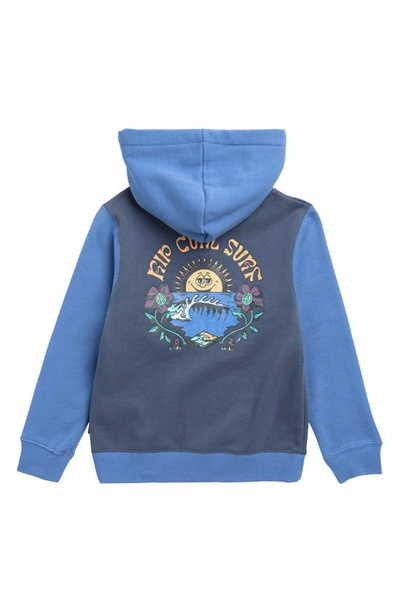 Shop Rip Curl Kids' Mystic Waves Zip Hoodie In Blue Yonder