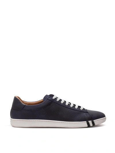 Shop Bally Blue Leather Sneakers