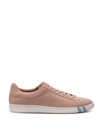 Shop Bally Pink Leather Sneakers