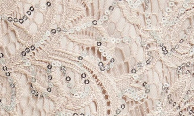 Alex Evenings Sequin Lace High-low Cocktail Dress In Buff