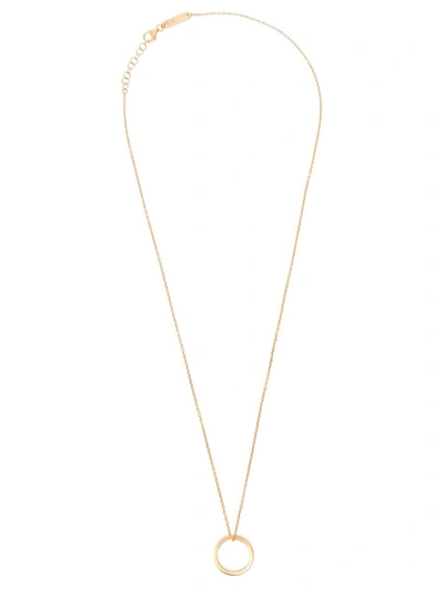 Shop Maison Margiela Gold Tone Necklace With Branded Ring Detail In Silver Woman In Grey