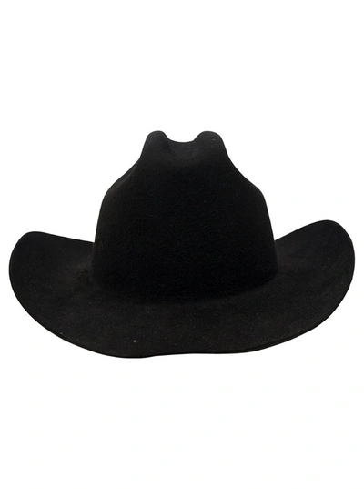 Shop Ruslan Baginskiy Black Cowboy Hat With Logo Patch In Felt Woman