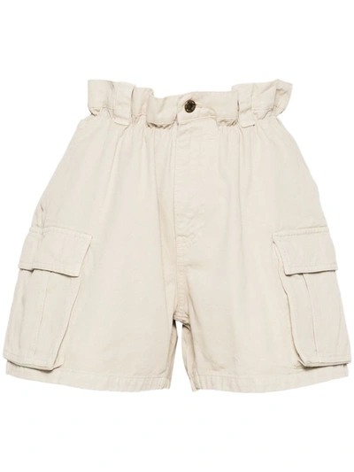 Shop Miu Miu Logo-embroidered Cotton Shorts In White