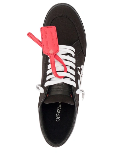 Shop Off-white Black Low Top Sneakers With Arrow And Tag Detail In Cotton And Leather Man