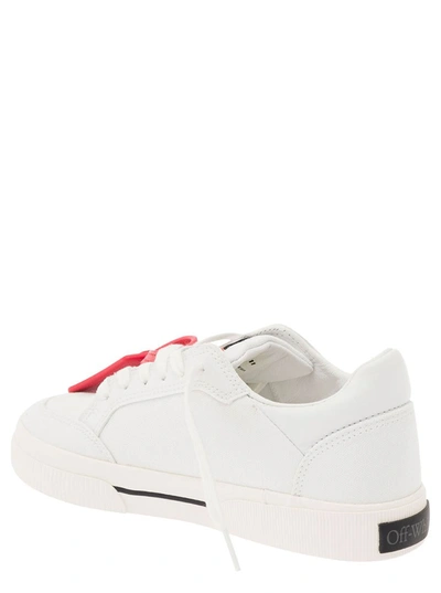 Shop Off-white White Low Top Sneakers With Arrow And Tag Detail In Cotton And Leather Man