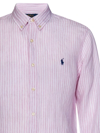 Shop Polo Ralph Lauren Shirts In 5137b Pink White