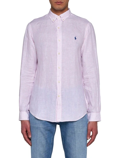 Shop Polo Ralph Lauren Shirts In 5137b Pink White