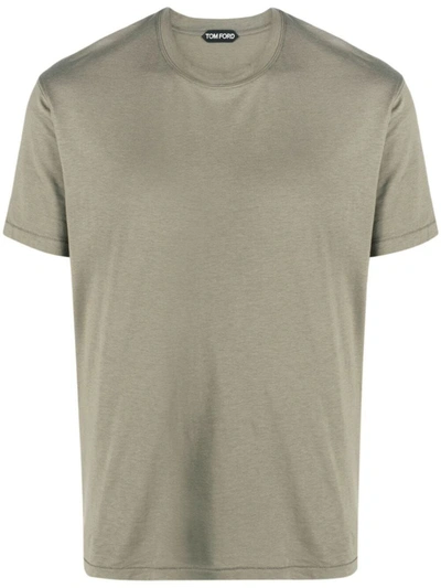 Shop Tom Ford Cut And Sewn Crew Neck T-shirt Clothing In Green