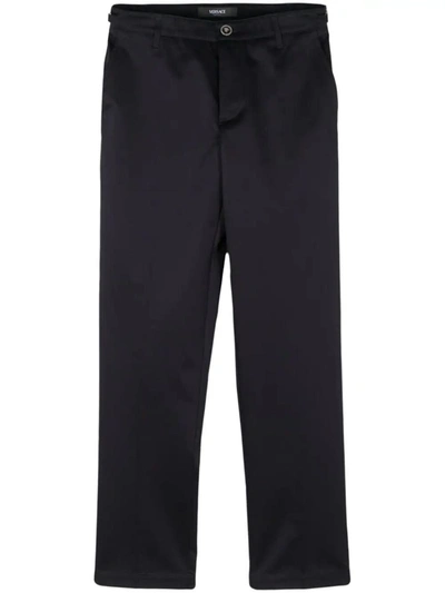 Shop Versace Informal Pant Gabardine Cotton Fabric Clothing In Blue