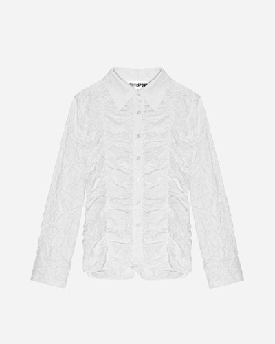 Shop Operasport Teresa Ruched Shirt In White