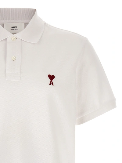 Shop Ami Alexandre Mattiussi Ami De Coeur Polo White