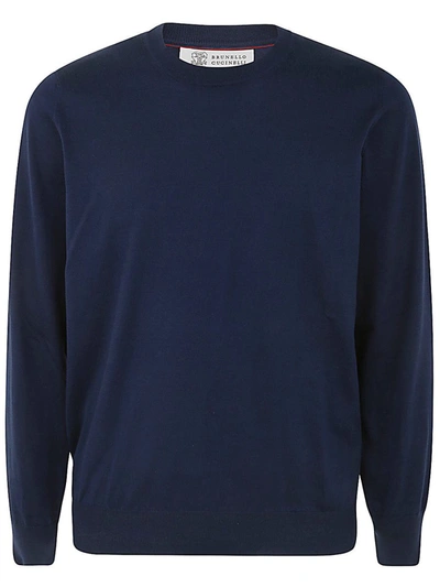 Shop Brunello Cucinelli Long Sleeves Sweater Clothing In Blue
