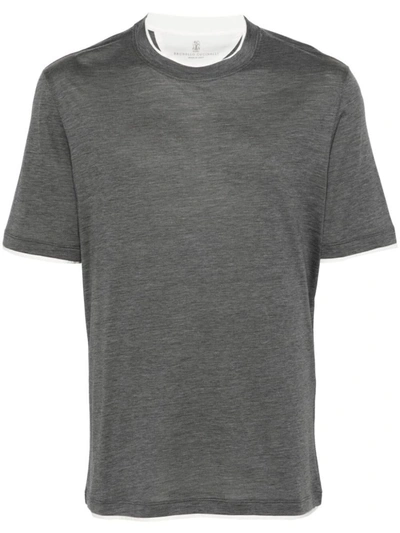 Shop Brunello Cucinelli Short Sleeves T-shirt Clothing In Grey