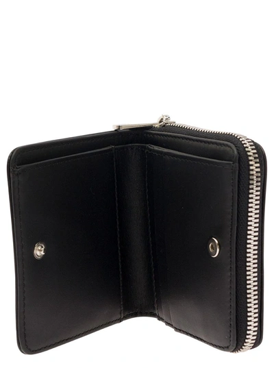 Shop Apc 'emmanuel' Black Wallet With Embossed Logo In Smooth Leather Man