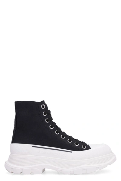 Shop Alexander Mcqueen Tread Slick Chunky Sneakers In Black