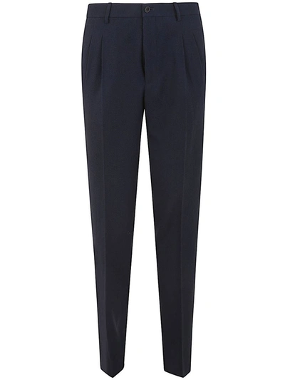 Shop Giorgio Armani Trousers With Two Pences Clothing In Blue