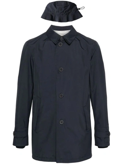 Herno Buttoned Lightweight Jacket In Blue