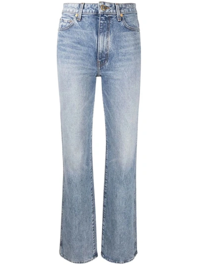 Shop Khaite Danielle Straight Jeans In Blue