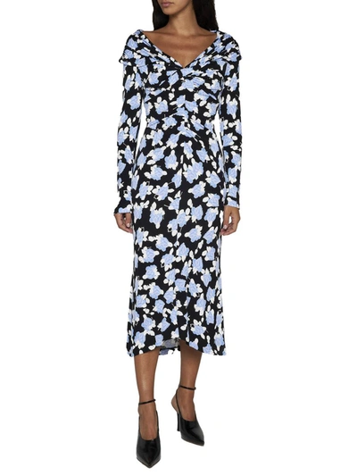 Shop Diane Von Furstenberg Dresses In Dot Blossom Sky Blue