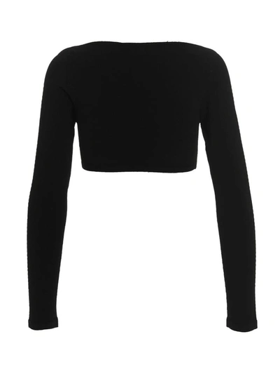 Shop Dsquared2 Ribbed Cropped Sweater In Black