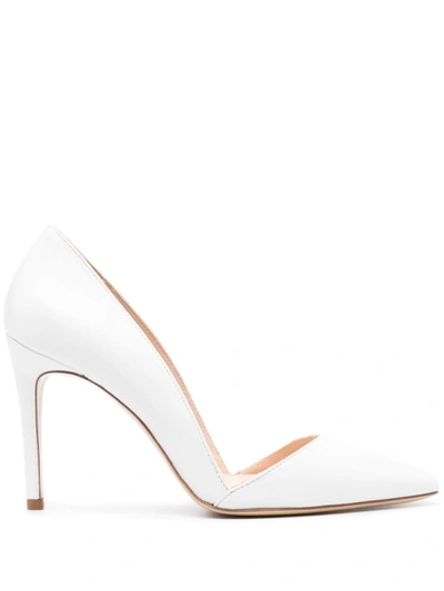 Shop P.a.r.o.s.h . 95mm Leather Pumps In Bianco