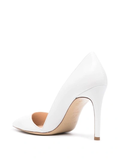 Shop P.a.r.o.s.h . 95mm Leather Pumps In Bianco