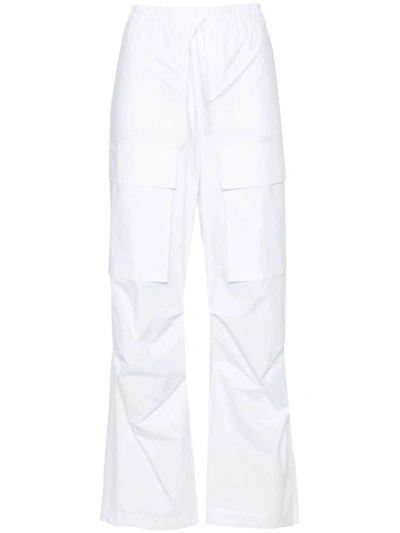 Shop P.a.r.o.s.h . Straight-leg Cotton Cargo Trouser In Bianco