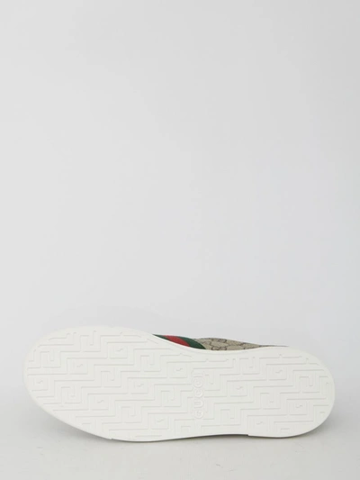 Gucci Ace Gg Supreme Bee-print Monogrammed Sneakers In Beige