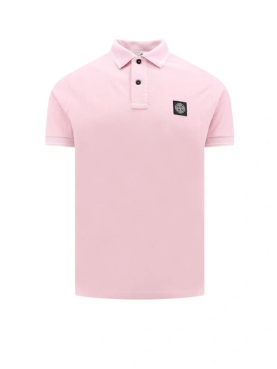 Shop Stone Island Polo Shirt In Pink