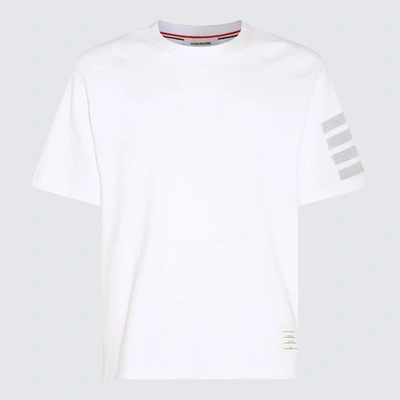Shop Thom Browne White And Grey Cotton T-shirt