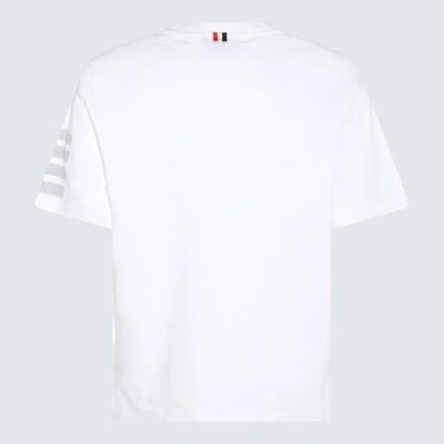 Shop Thom Browne White And Grey Cotton T-shirt