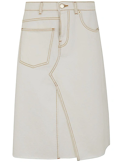 Shop Tory Burch Denim Deconstructed Skirt Clothing In White