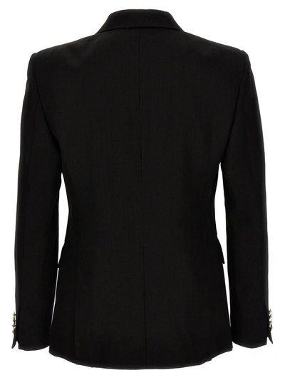 Shop Casablanca Double-breasted Tuxedo Blazer Black