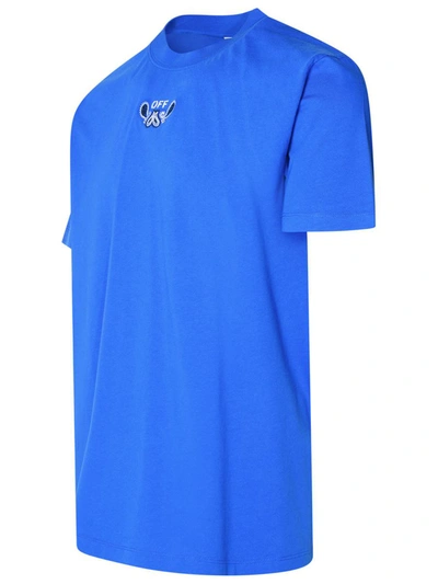 Shop Off-white Blue Cotton T-shirt