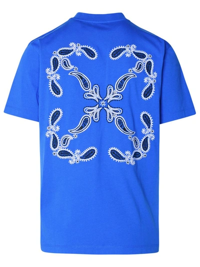 Shop Off-white Blue Cotton T-shirt